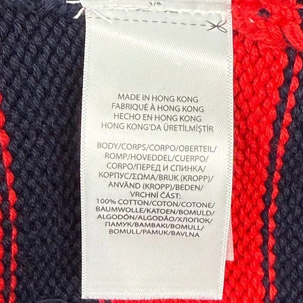 Polo‎ Ralph Lauren Navy Red Yellow Stripe Knit Turtleneck Sweater Small